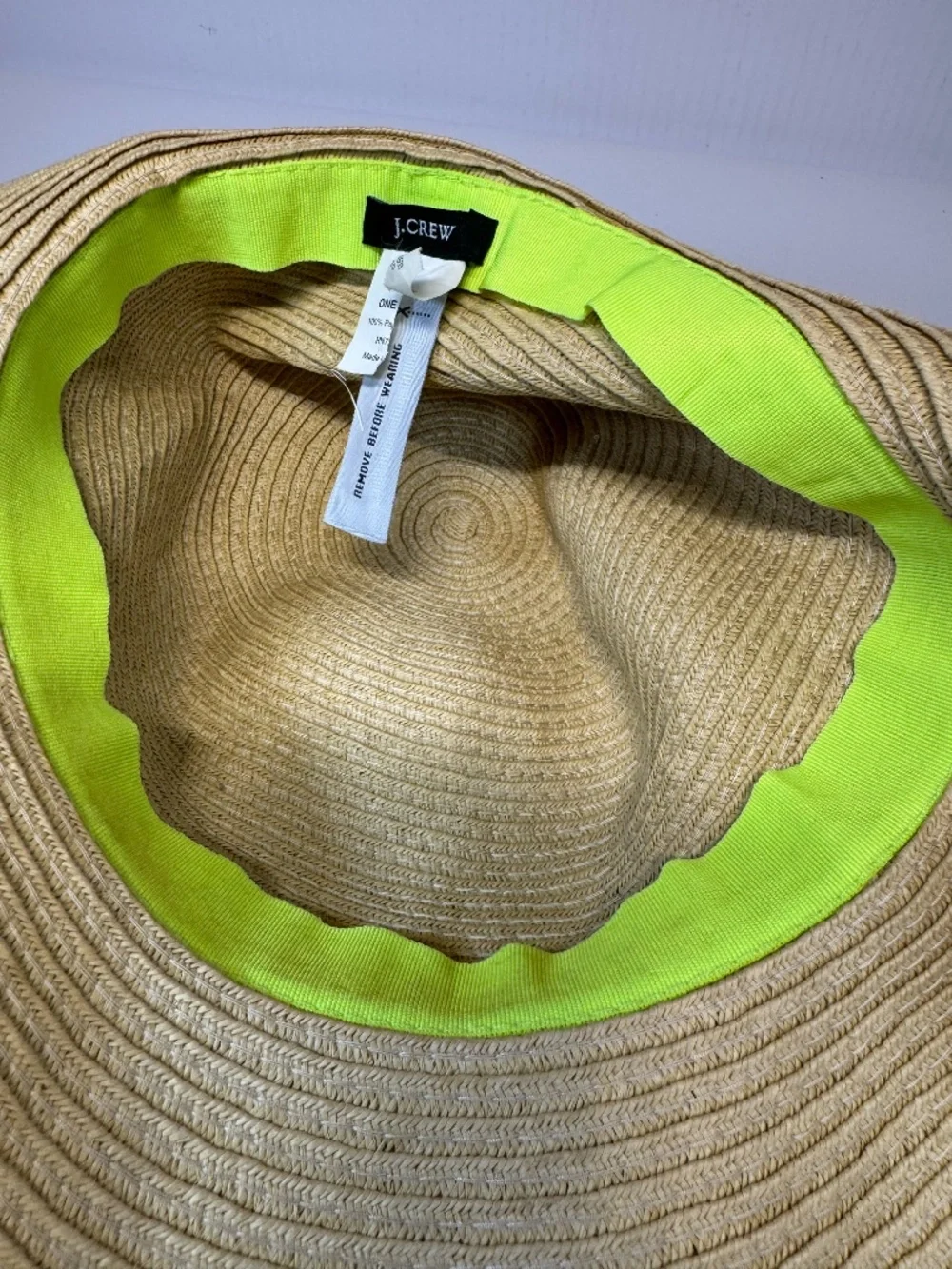 J. Crew Packable Paper Straw Floppy Sun Hat Wide Brim Beach Resort One Size